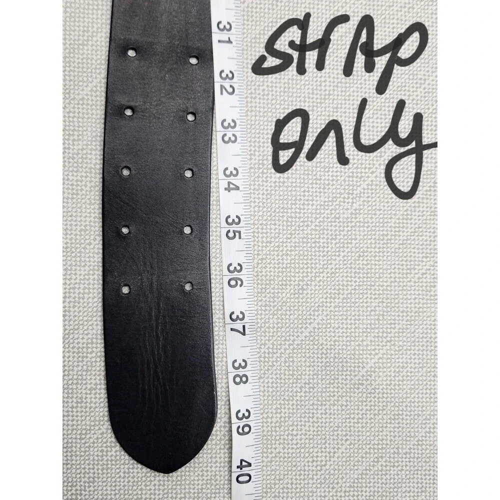 Banana Republic Medium Belt Black Italian Leather Wide Made In Italy